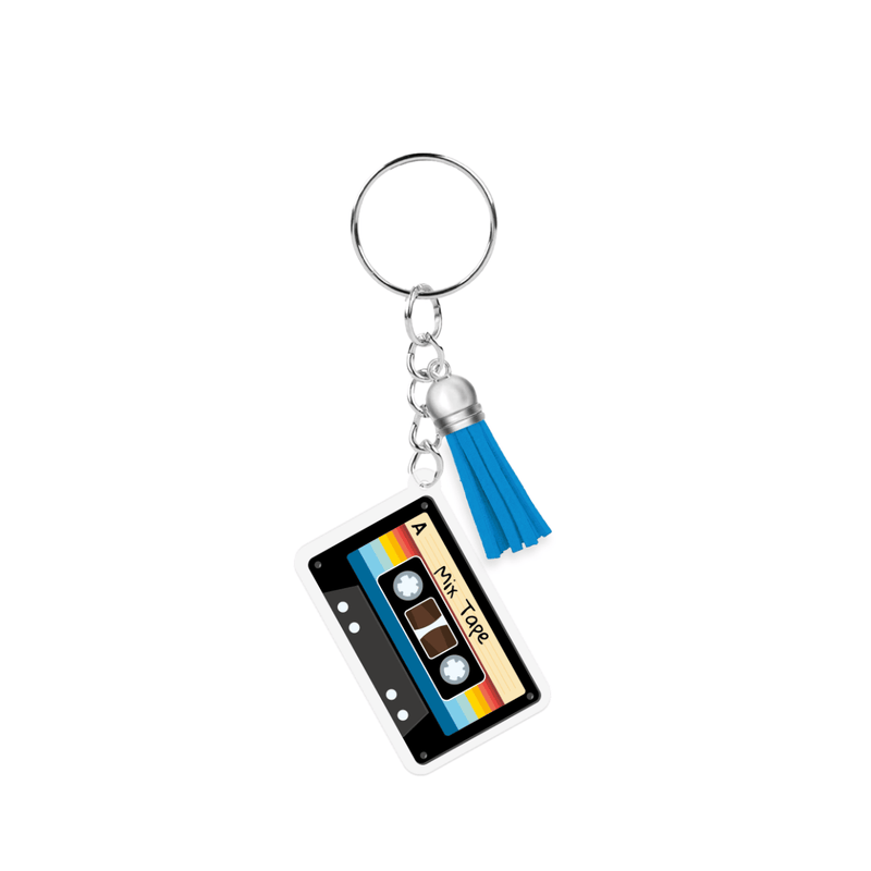 Acryl sleutelhanger - Cassettebandje