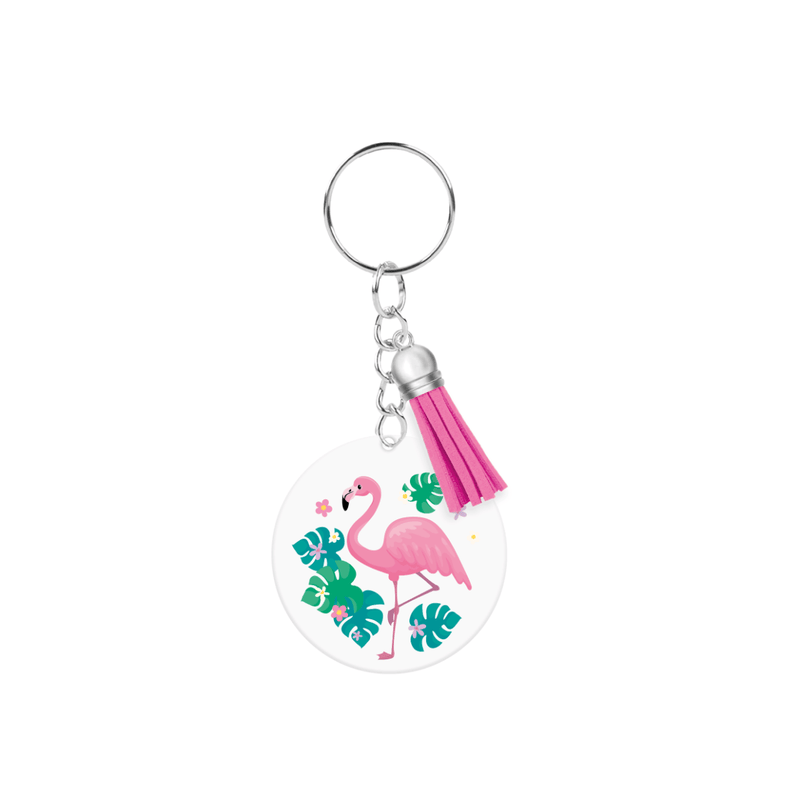 Acryl sleutelhanger - Flamingo