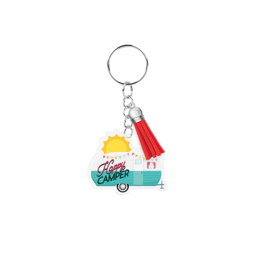 Acryl sleutelhanger - Happy camper