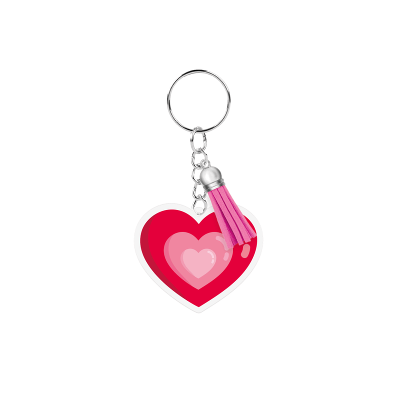 Acryl sleutelhanger - Hartje