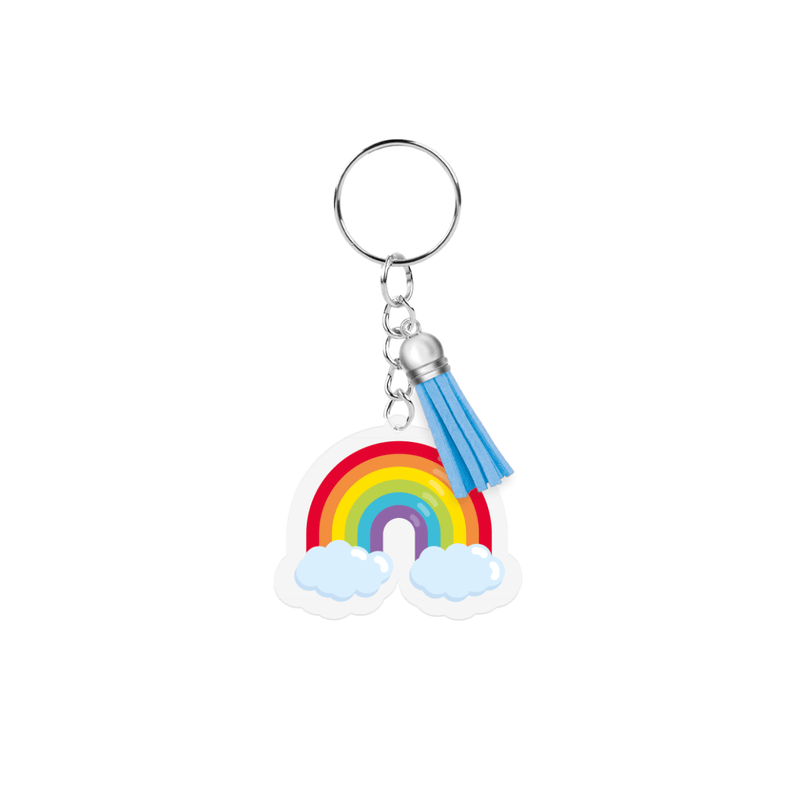 Acryl sleutelhanger - Regenboog