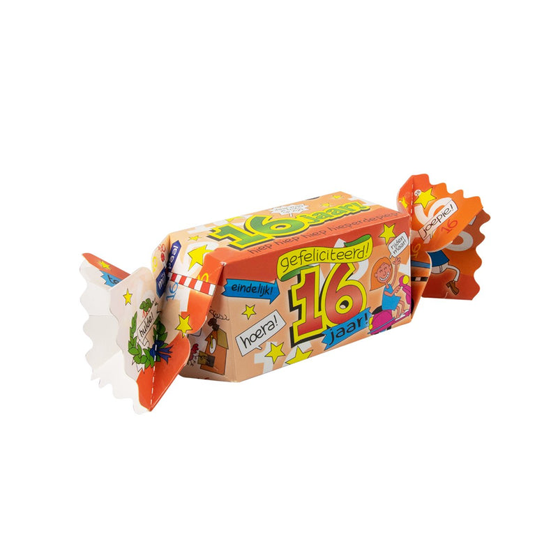 Cadeau- en snoepverpakking Fun - 16 jaar