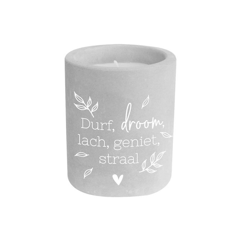 Cement kaars - Durf, droom...