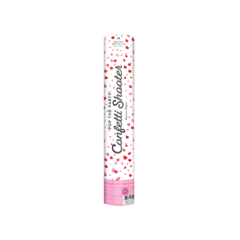 Confettikanon 40 cm - Hearts paper