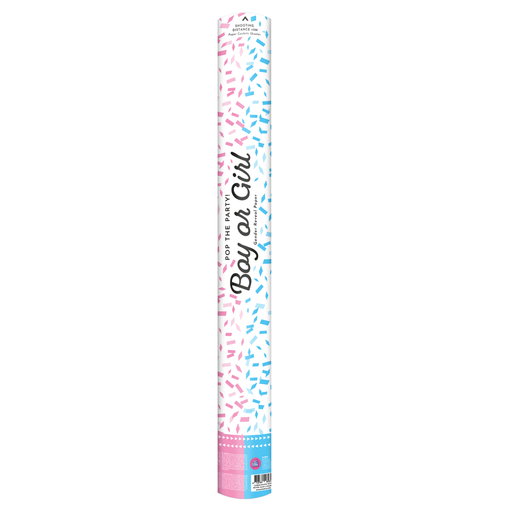 Confettikanon 60 cm - Gender reveal boy paper