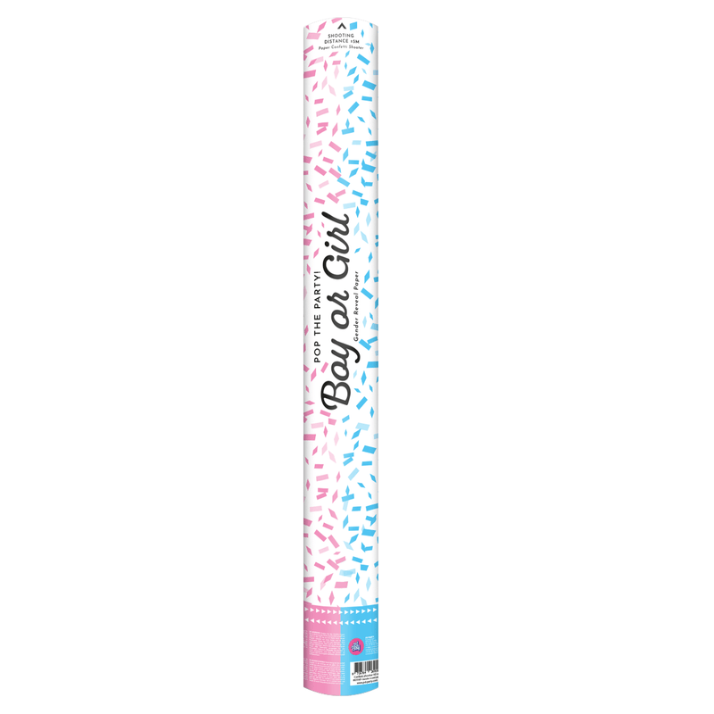 Confettikanon 60 cm - Gender reveal girl paper