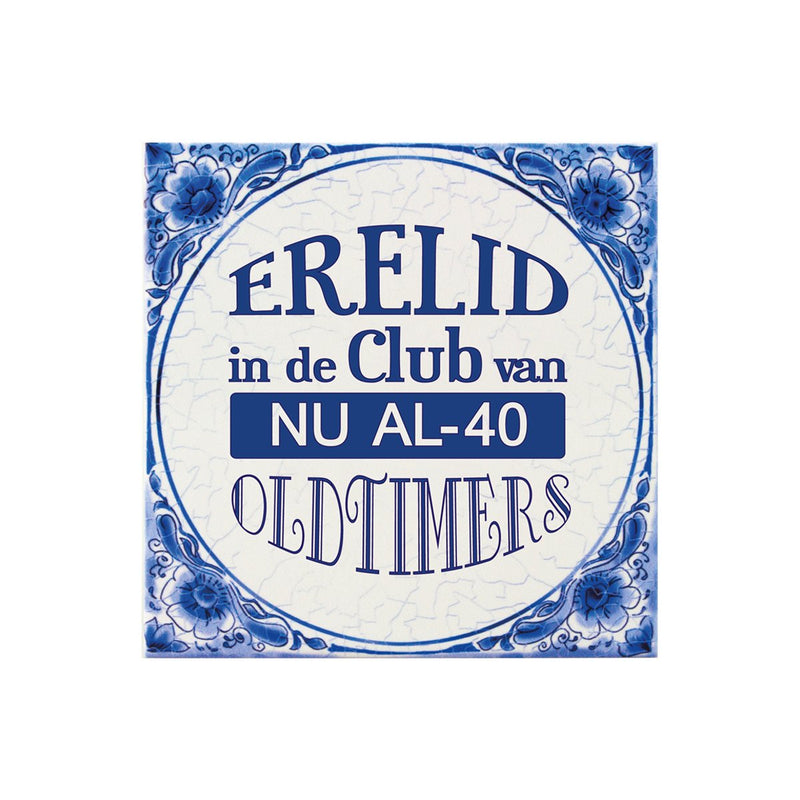 Delfts blauw tegeltje - 40 jaar