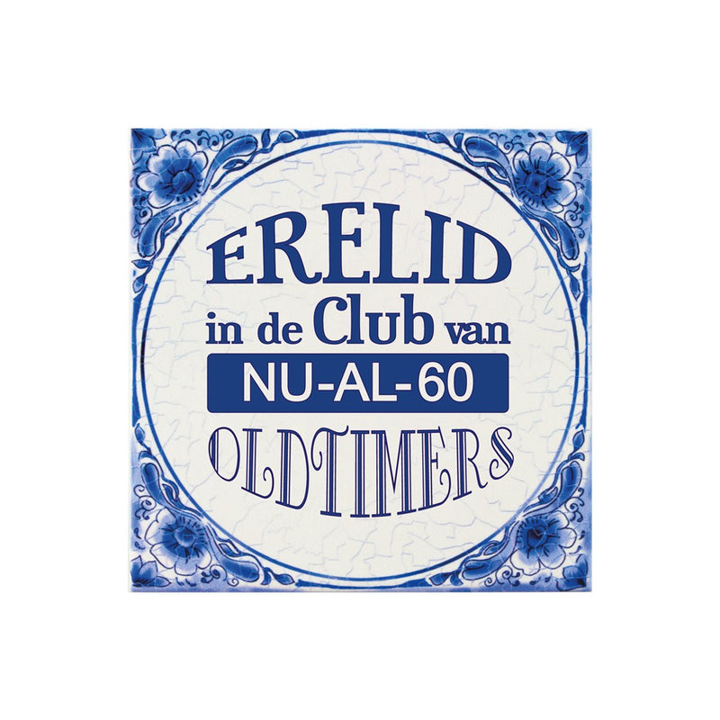 Delfts blauw tegeltje - 60 jaar