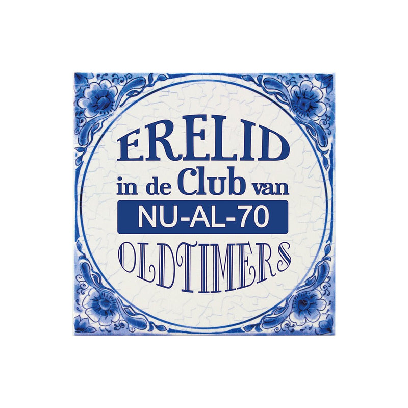 Delfts blauw tegeltje - 70 jaar