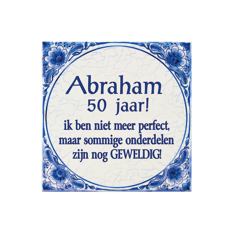 Delfts blauw tegeltje - Abraham