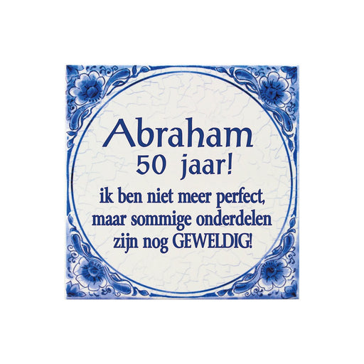 Delfts blauw tegeltje - Abraham