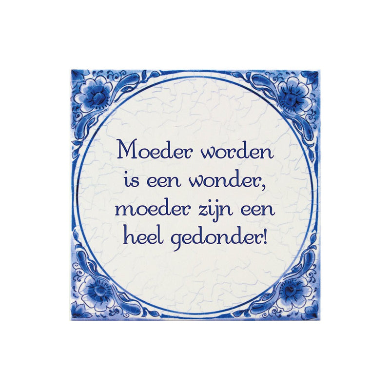 Delfts blauw tegeltje - Moeder worden