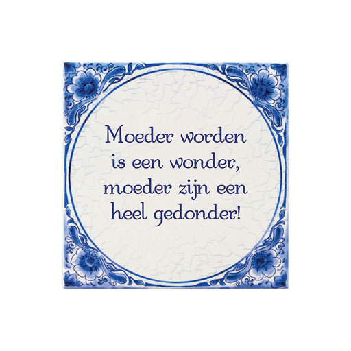 Delfts blauw tegeltje - Moeder worden