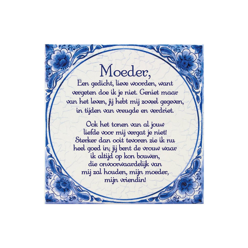 Delfts blauw tegeltje - Moeder