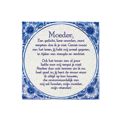Delfts blauw tegeltje - Moeder