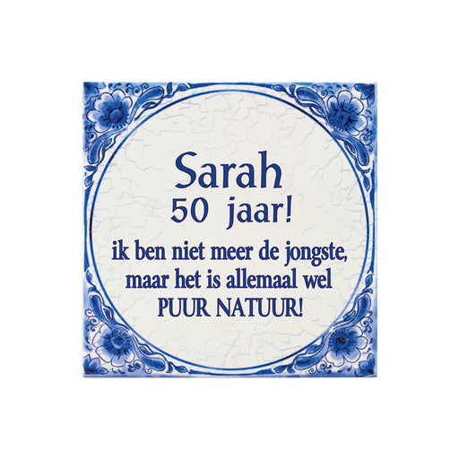 Delfts blauw tegeltje - Sarah