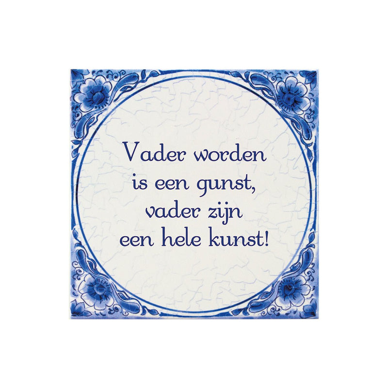 Delfts blauw tegeltje - Vader worden