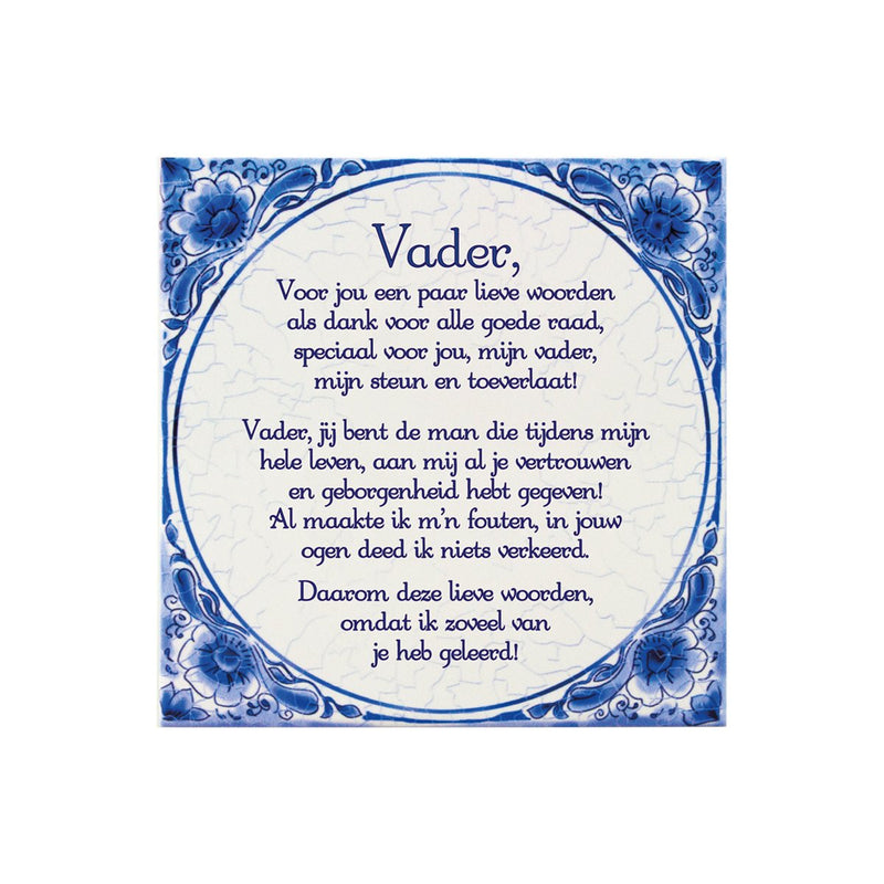 Delfts blauw tegeltje - Vader