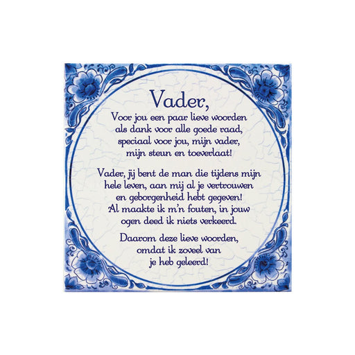 Delfts blauw tegeltje - Vader