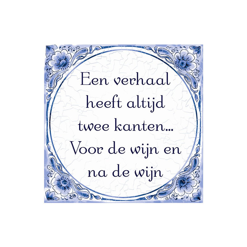 Delfts blauw tegeltje - Verhaal twee kanten