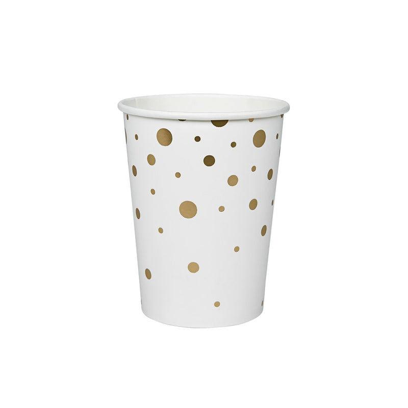 Feesttafelartikelen - Cups goud/wit