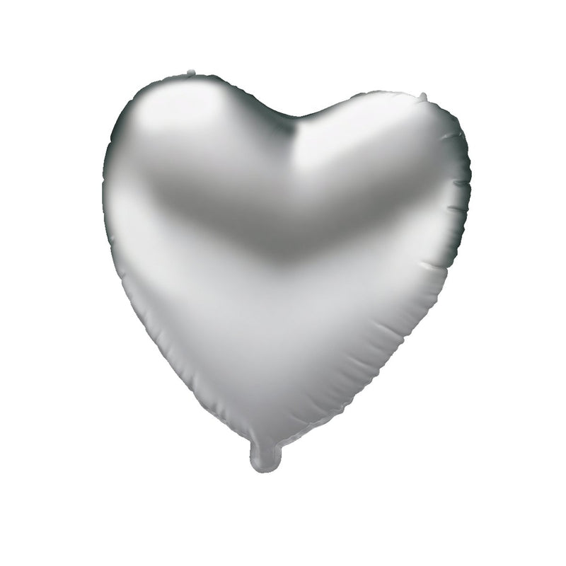Folieballon - Heart zilver