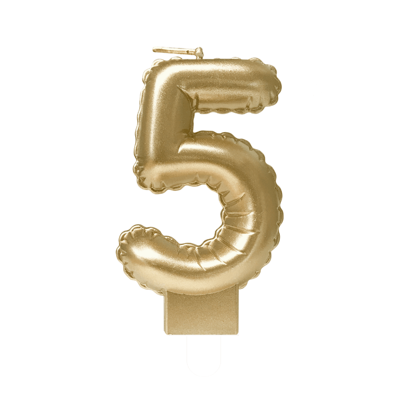 Folieballon kaars goud - 5