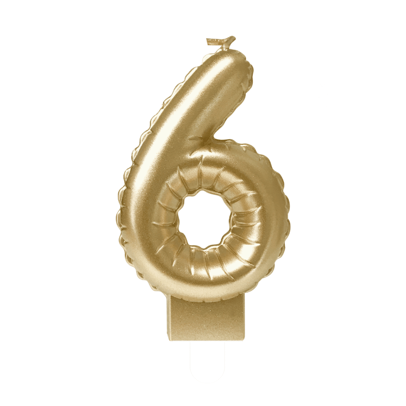 Folieballon kaars goud - 6