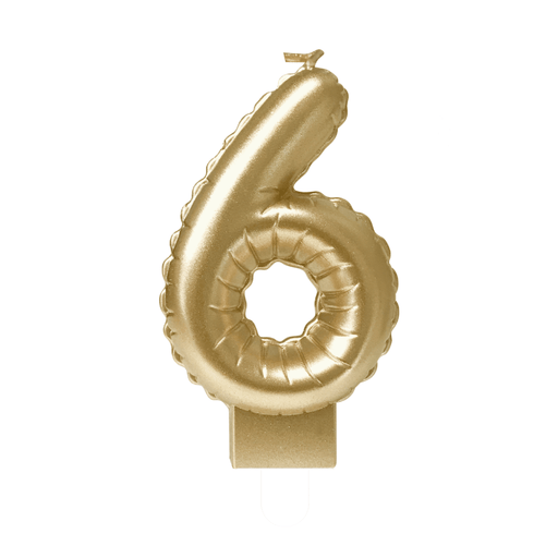 Folieballon kaars goud - 6