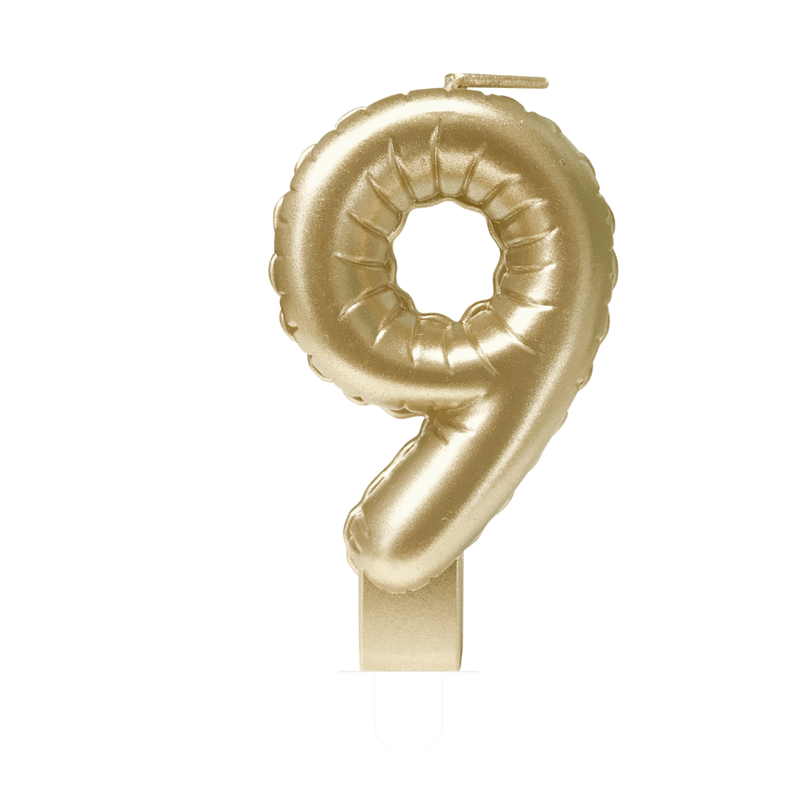 Folieballon kaars goud - 9