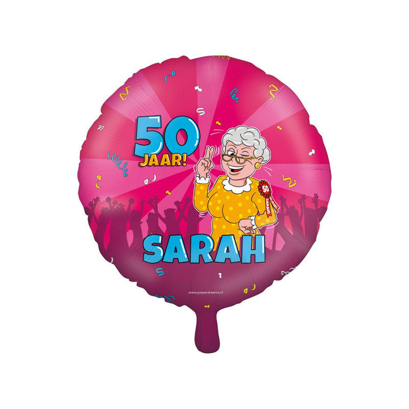 Folieballon - Sarah cartoon