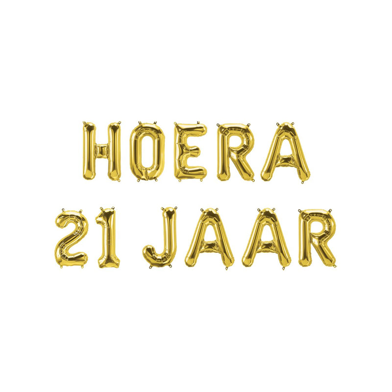 Folieballonnenset - Hoera 21 jaar