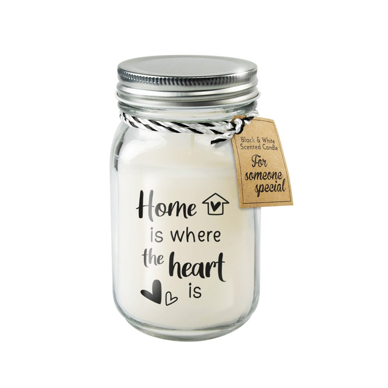 Geurkaars Black & White - Home is where the heart is