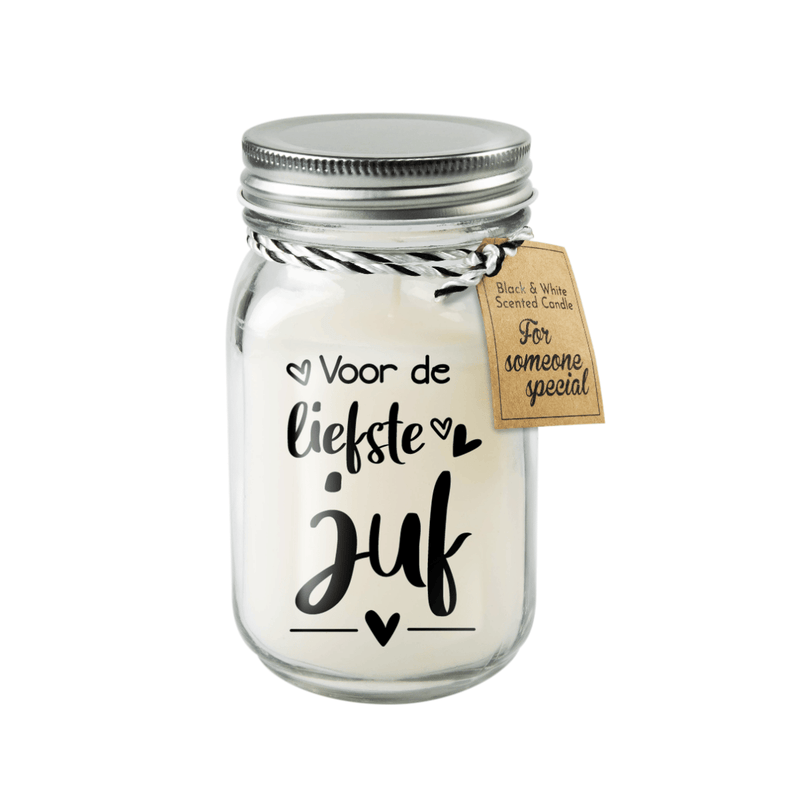 Geurkaars Black & White - Juf