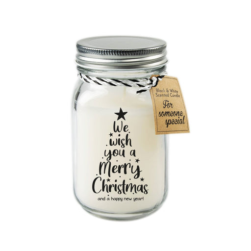 Geurkaars Black & White - Merry christmas