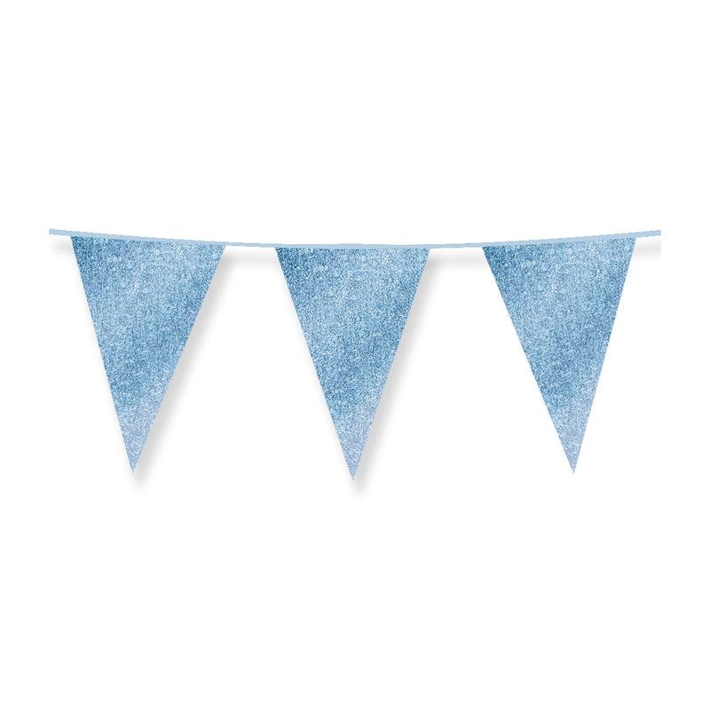 Glittervlaggen 20 x 30 cm - Baby blauw