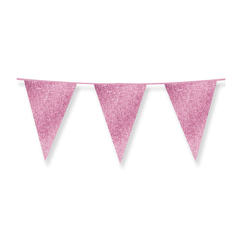 Glittervlaggen 20 x 30 cm - Baby roze