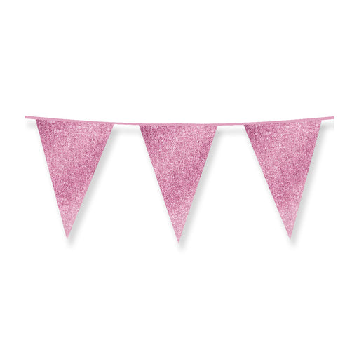 Glittervlaggen 20 x 30 cm - Baby roze