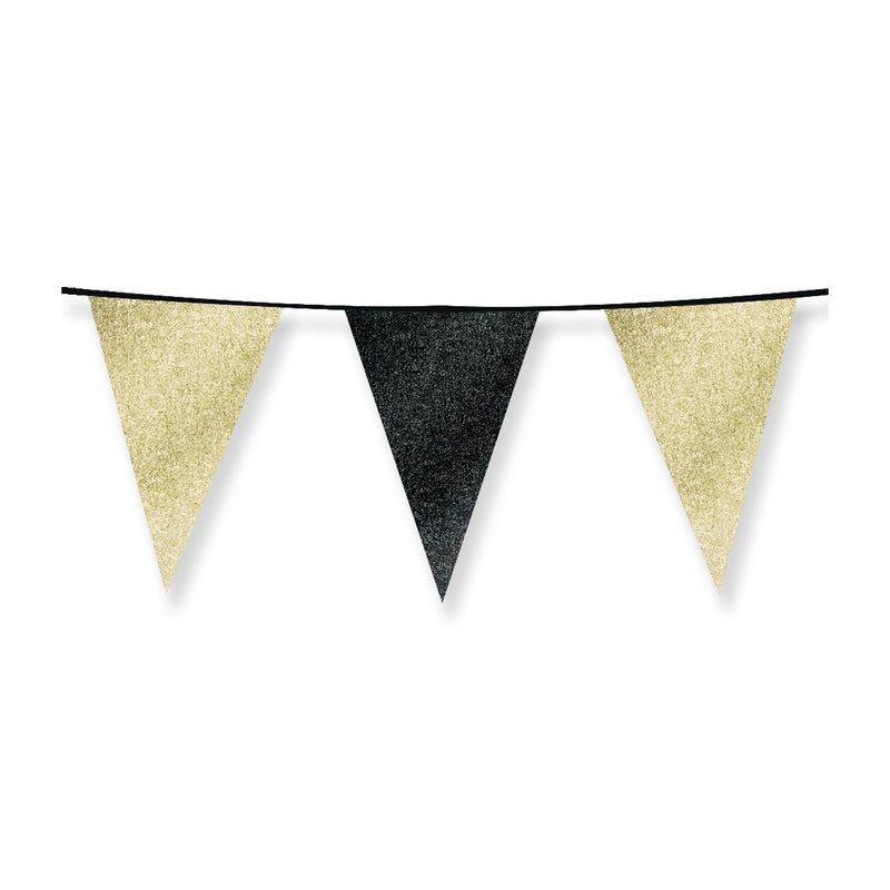 Glittervlaggen 20 x 30 cm - goud and zwart