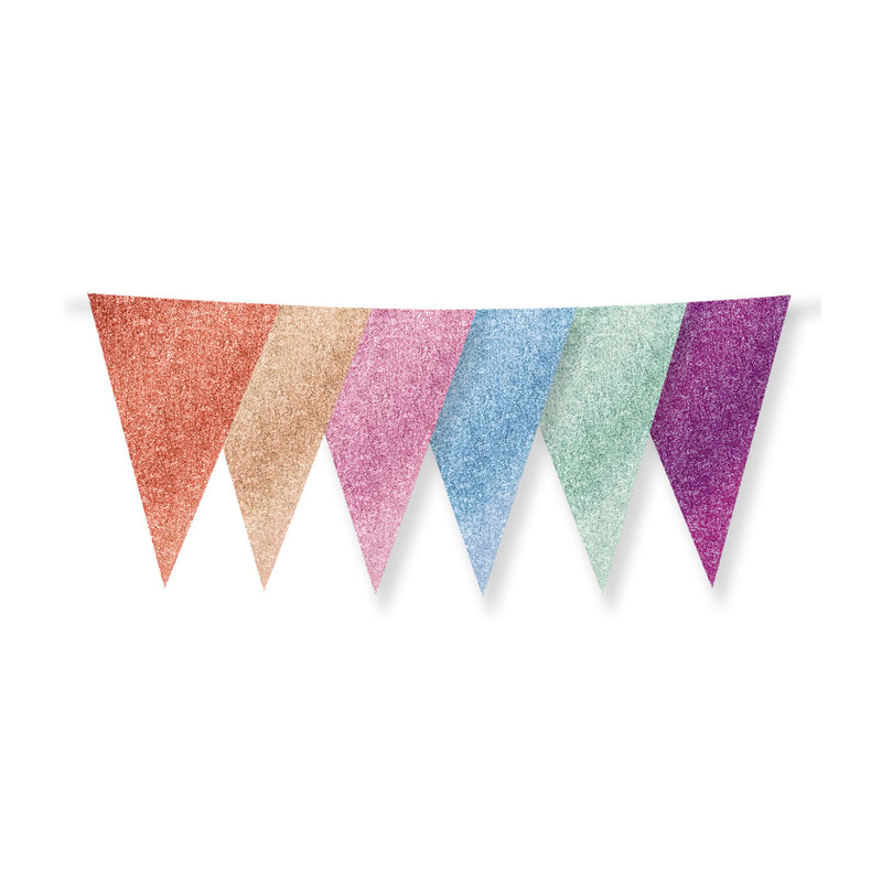 Glittervlaggen 20 x 30 cm - Multi colour