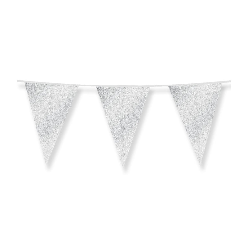 Glittervlaggen 20 x 30 cm - zilver