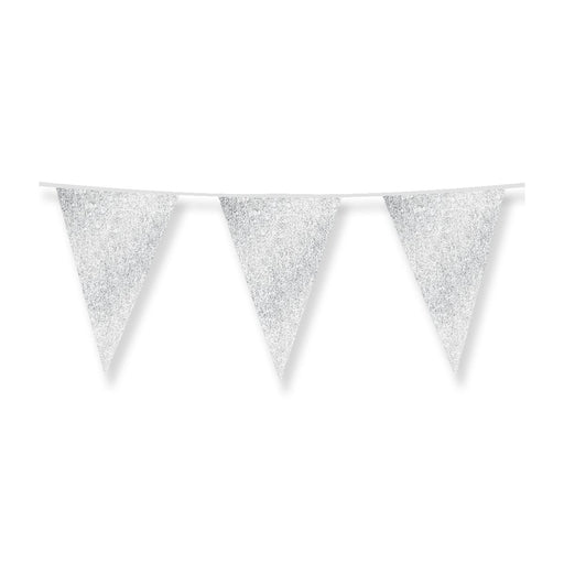 Glittervlaggen 20 x 30 cm - zilver