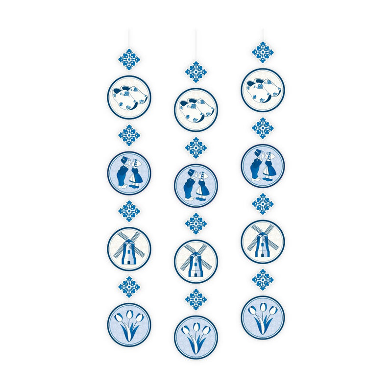 Hangdecoratie - Delftsblauw (3 stuks)