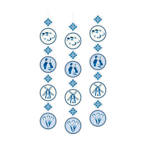 Hangdecoratie - Delftsblauw (3 stuks)