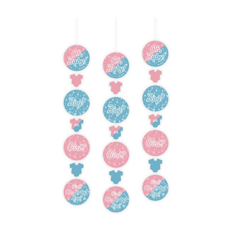 Hangdecoratie - Gender reveal (3 stuks)