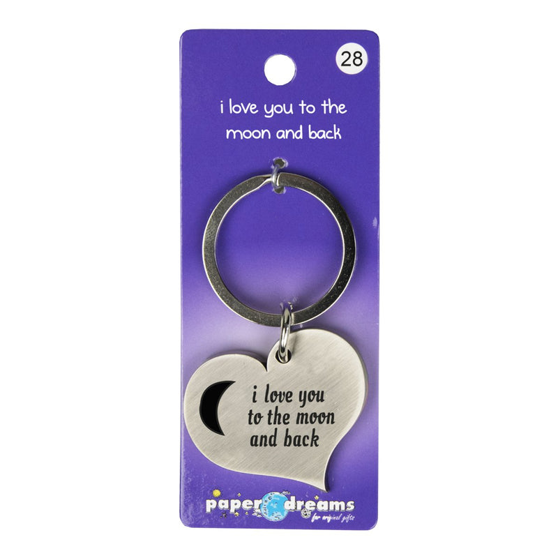 Hart sleutelhanger - I love you to the moon
