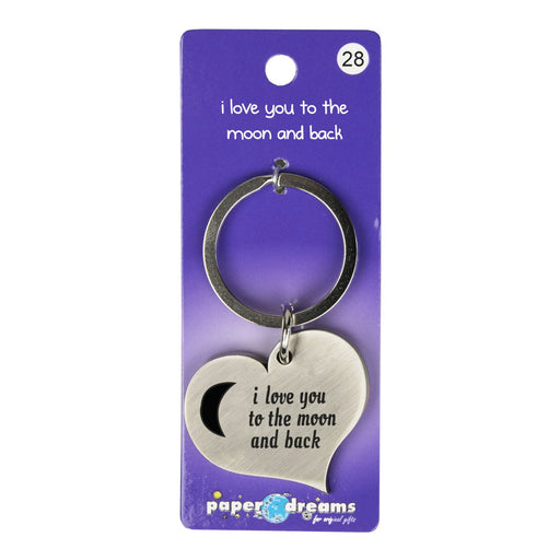 Hart sleutelhanger - I love you to the moon