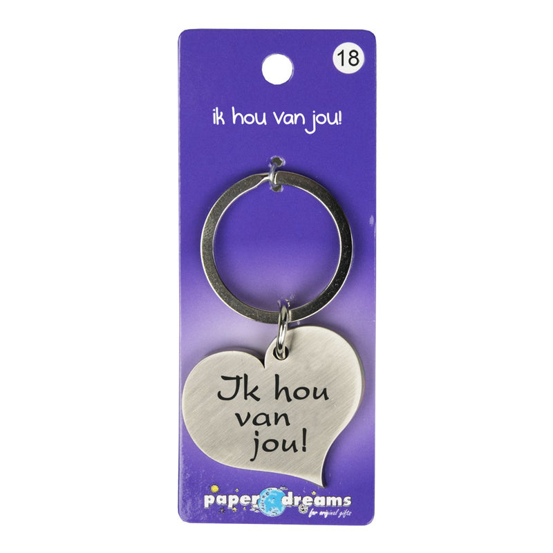 Hart sleutelhanger - Ik hou van jou
