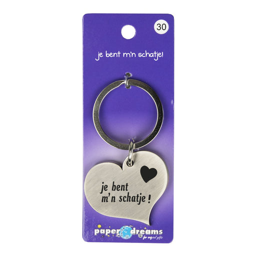 Hart sleutelhanger - Je bent m'n schatje