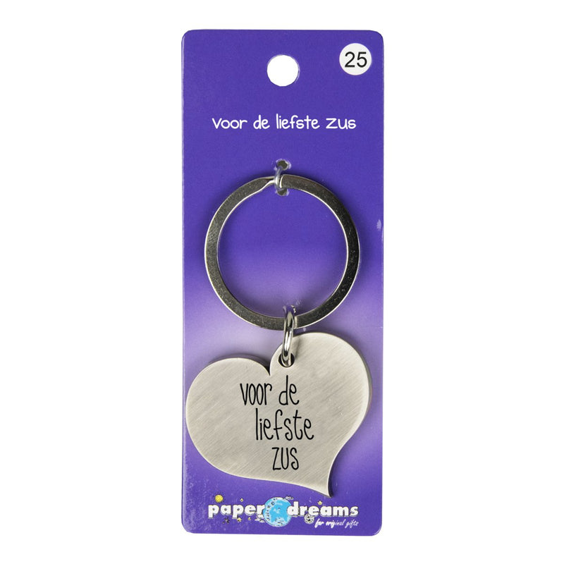 Hart sleutelhanger - Voor de liefste zus